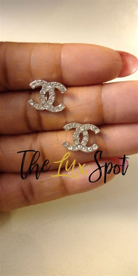 replica chanel rhinestone earrings|small chanel inspired earrings.